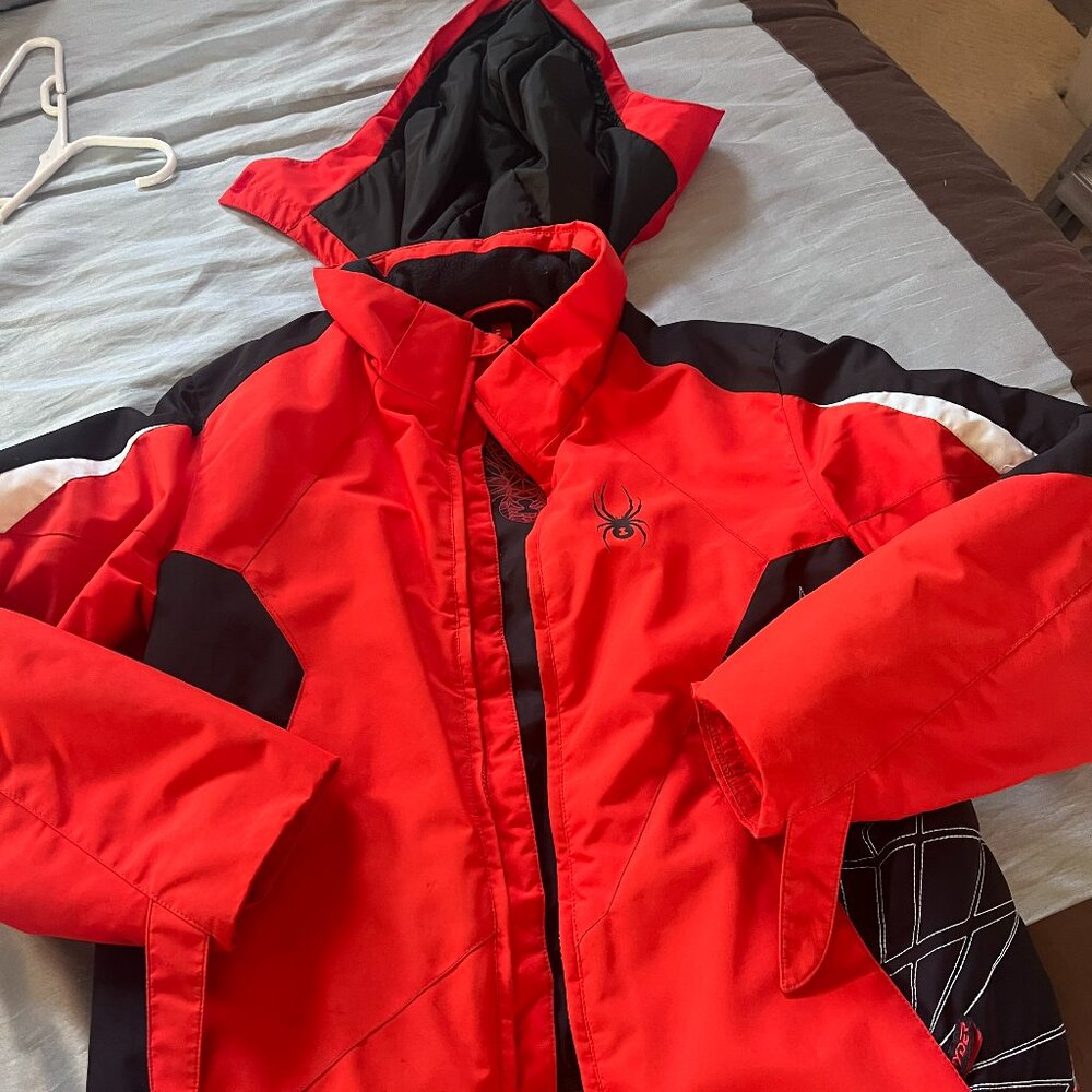 Spyder youth 16 boys ski snow jacket removable hood